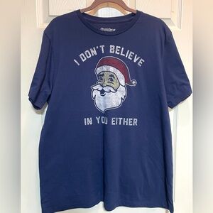 Tipsy Elves Short Sleeve Santa T-shirt Navy Blue Plus Size 2XL Unisex